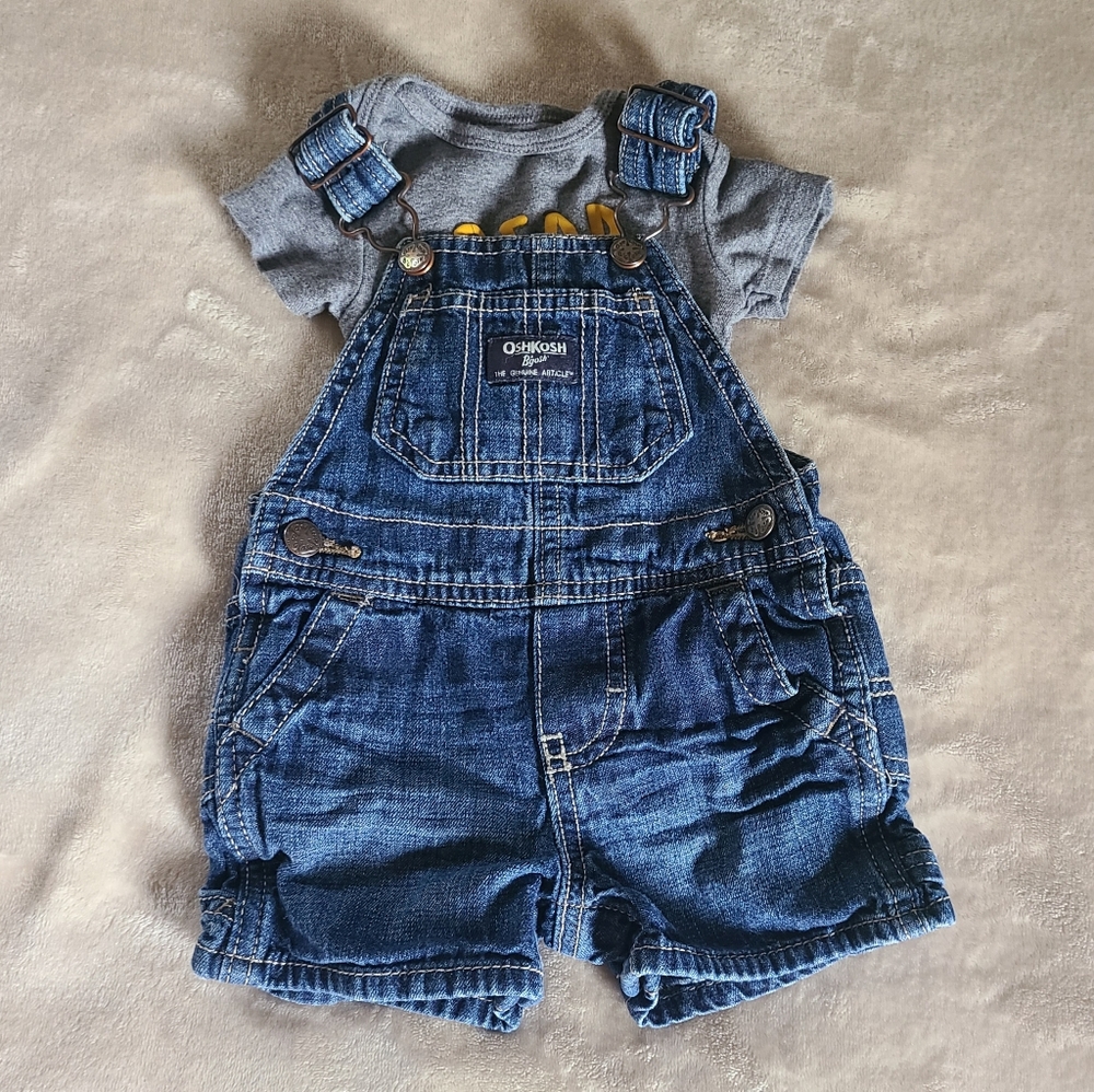 EUC Osh Kosh overalls & Gerber Onesie
